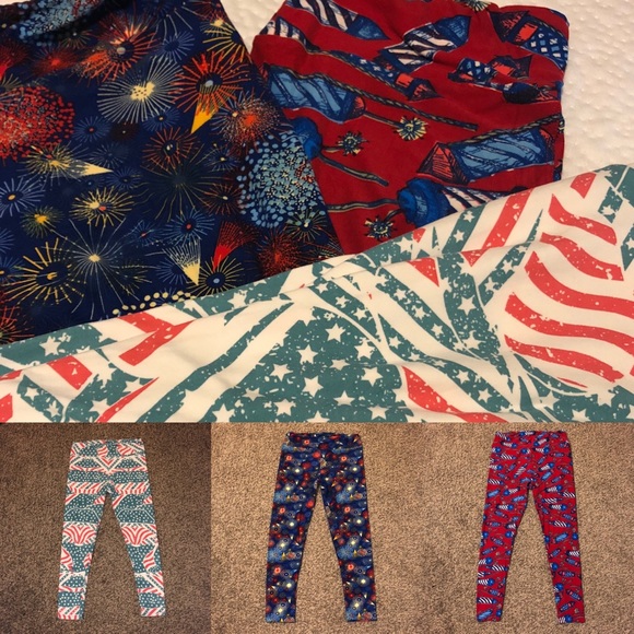 LulA-MERICA! 3 Tall n Curvy Lularoe Leggings! - Picture 1 of 12
